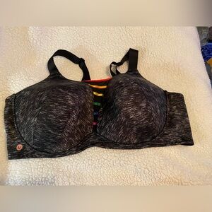 Lane Bryant Black Bra with Multicolor Stripes